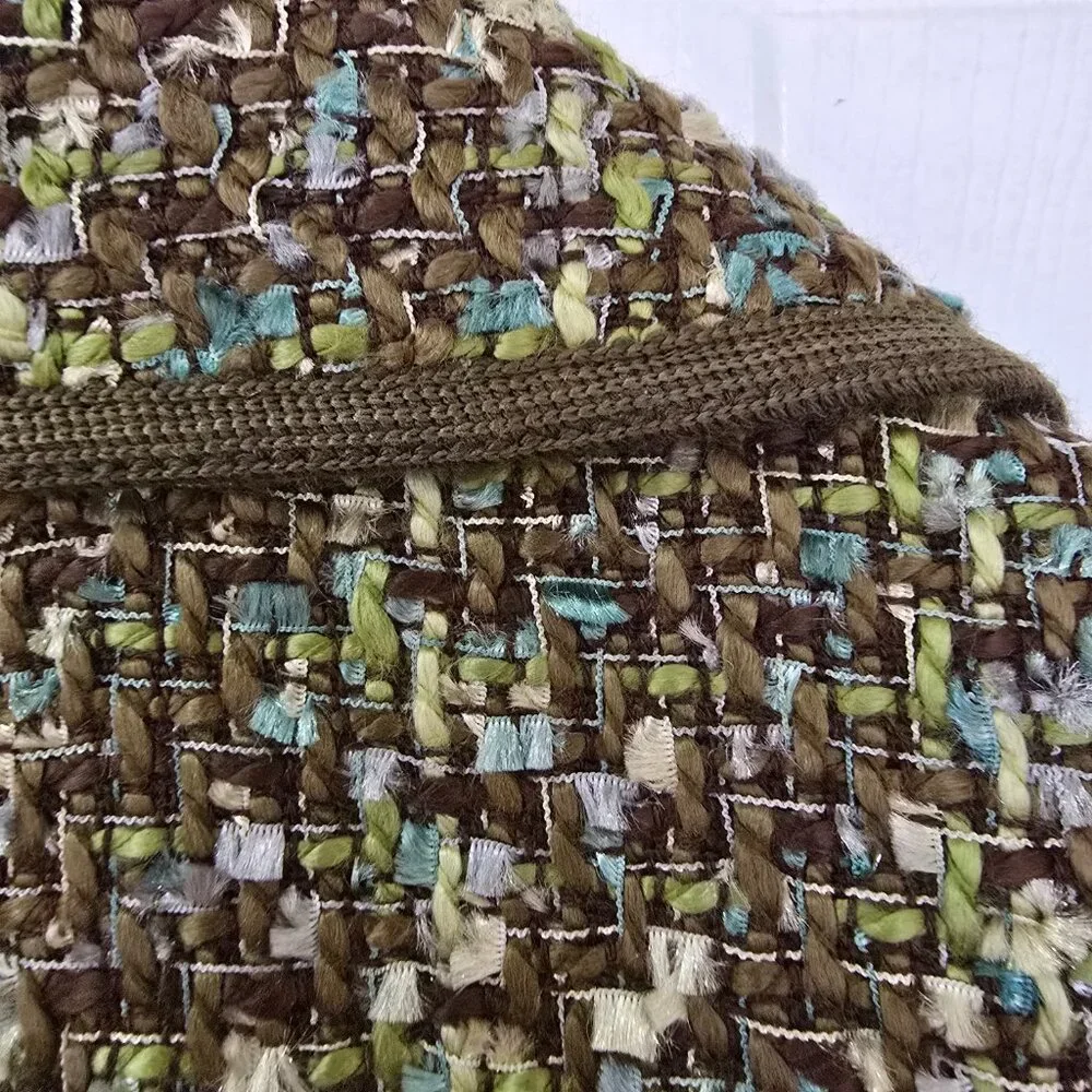 Appleseed's Tweed/Woven Button Up Lined Blazer Front Pockets‎ Olive Green Sz 12